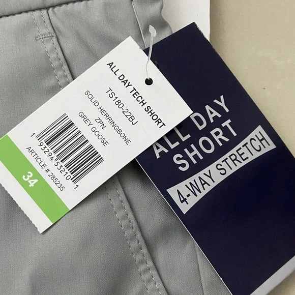 Gray Men's all day tech Shorts - Picture 2 of 3